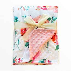 Baby/toddler minky blanket pink floral